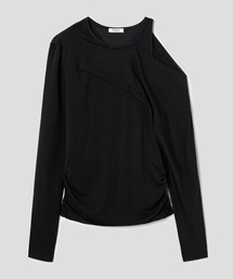 anggae（アンゲ）の「anggae/アンゲ PETAL OFF SHOULDER T-SHIRT オフショルダー カットソー（Tシャツ/カットソー）」