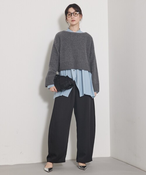 qualite(カリテ)の「【ニットにレイヤードしてもかわいい!】ランダムヘムシャツ/秋服/オフィスカジュアル(シャツ/ブラウス・レディース・オフホワイト/ブルー/ブラック・フリー)」の13枚目の写真