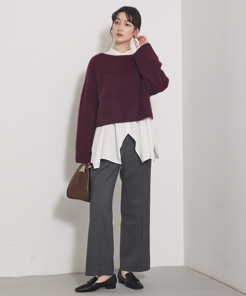 qualite(カリテ)の「【ニットにレイヤードしてもかわいい!】ランダムヘムシャツ/秋服/オフィスカジュアル(シャツ/ブラウス・レディース・オフホワイト/ブルー/ブラック・フリー)」の12枚目の写真