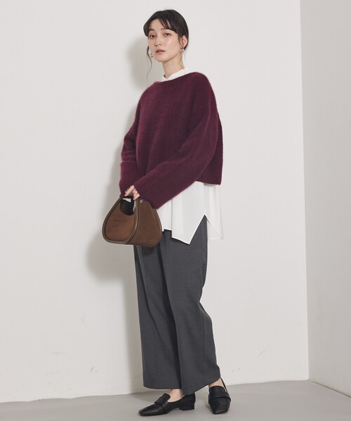 qualite(カリテ)の「【ニットにレイヤードしてもかわいい!】ランダムヘムシャツ/秋服/オフィスカジュアル(シャツ/ブラウス・レディース・オフホワイト/ブルー/ブラック・フリー)」の11枚目の写真