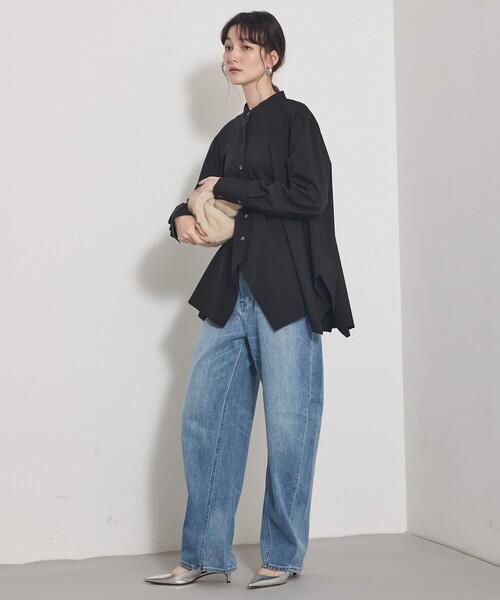 qualite(カリテ)の「【ニットにレイヤードしてもかわいい!】ランダムヘムシャツ/秋服/オフィスカジュアル(シャツ/ブラウス・レディース・オフホワイト/ブルー/ブラック・フリー)」の9枚目の写真