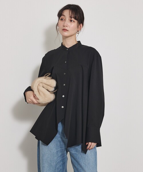 qualite(カリテ)の「【ニットにレイヤードしてもかわいい!】ランダムヘムシャツ/秋服/オフィスカジュアル(シャツ/ブラウス・レディース・オフホワイト/ブルー/ブラック・フリー)」の15枚目の写真