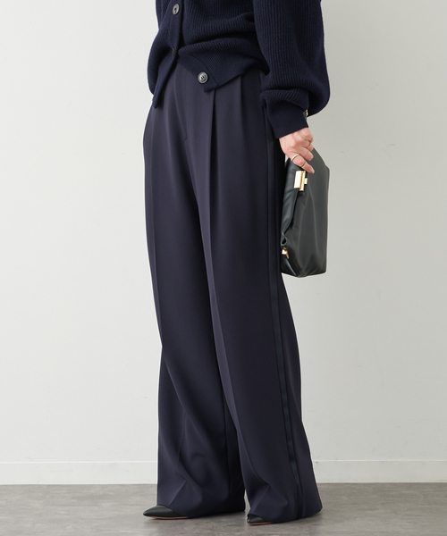 セール】*トリアセジョーゼット タキシード パンツ（スラックス