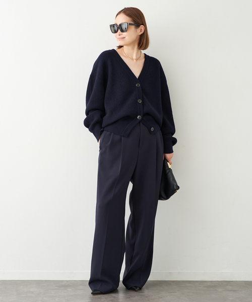 Deuxieme Classe(ドゥーズィエムクラス)の「*トリアセジョーゼット タキシード パンツ(スラックス・レディース・ネイビー/ブラック・34/36/38)」の4枚目の写真