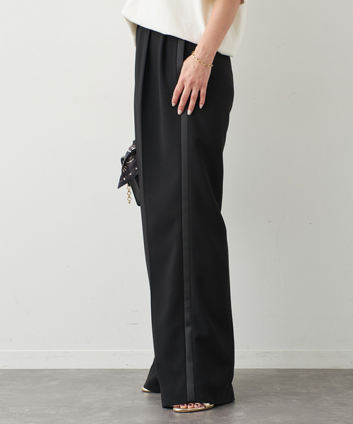 セール】*トリアセジョーゼット タキシード パンツ（スラックス