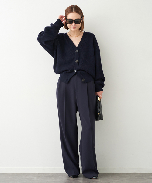 Deuxieme Classe(ドゥーズィエムクラス)の「*トリアセジョーゼット タキシード パンツ(スラックス・レディース・ネイビー/ブラック・34/36/38)」の11枚目の写真