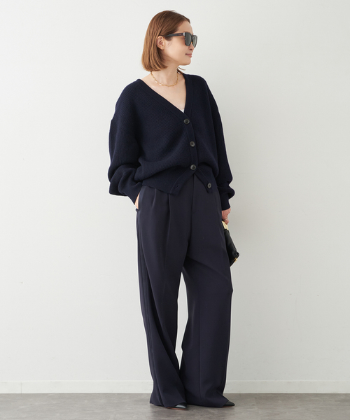 Deuxieme Classe(ドゥーズィエムクラス)の「*トリアセジョーゼット タキシード パンツ(スラックス・レディース・ネイビー/ブラック・34/36/38)」の12枚目の写真