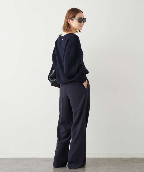 Deuxieme Classe(ドゥーズィエムクラス)の「*トリアセジョーゼット タキシード パンツ(スラックス・レディース・ネイビー/ブラック・34/36/38)」の15枚目の写真