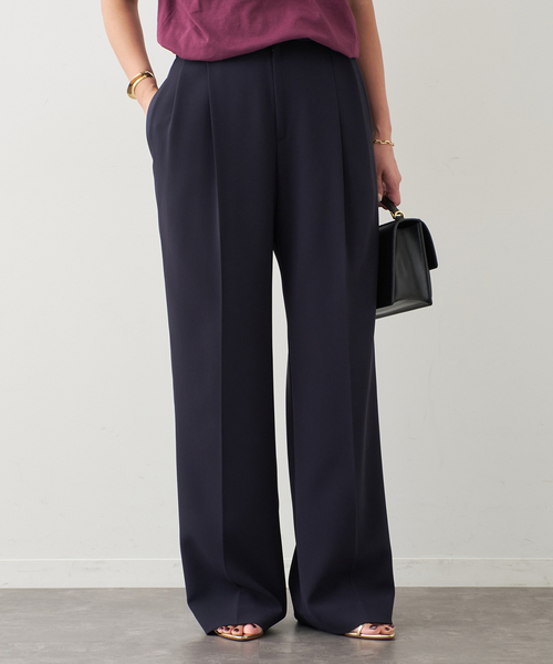 Deuxieme Classe(ドゥーズィエムクラス)の「*トリアセジョーゼット タキシード パンツ(スラックス・レディース・ネイビー/ブラック・34/36/38)」の16枚目の写真