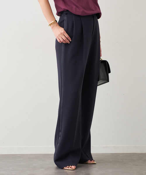 Deuxieme Classe(ドゥーズィエムクラス)の「*トリアセジョーゼット タキシード パンツ(スラックス・レディース・ネイビー/ブラック・34/36/38)」の18枚目の写真