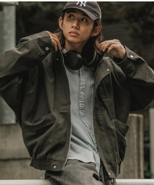 フライフロント スタンドネック コットンジャケット（カバーオール