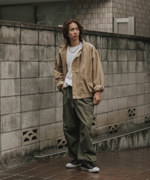 フライフロント スタンドネック コットンジャケット（カバーオール