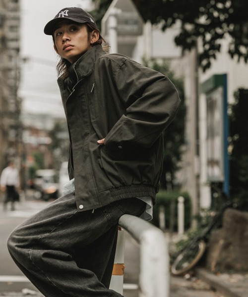 フライフロント スタンドネック コットンジャケット（カバーオール