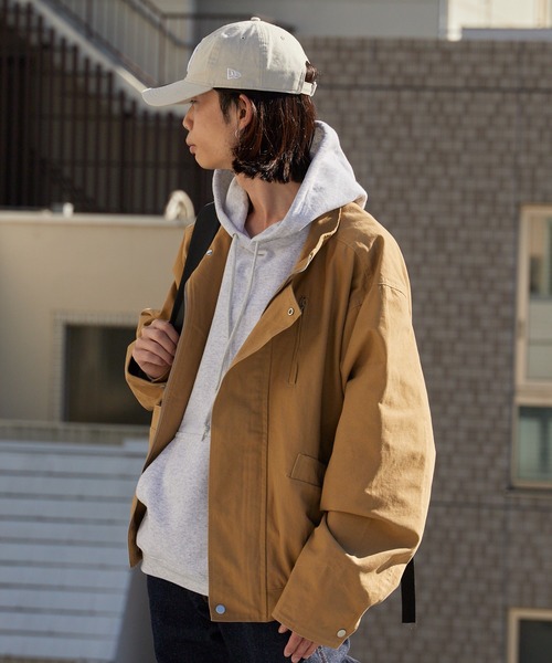 フライフロント スタンドネック コットンジャケット（カバーオール