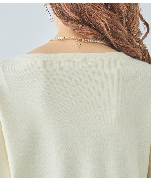 PEACH JOHN（ピーチジョン）の「フリルヘムコンビニットトップス（ニット/セーター・レディース・ブラウン/アイボリー/ブラック・ONE SIZE）」の11枚目の写真