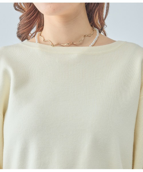 PEACH JOHN（ピーチジョン）の「フリルヘムコンビニットトップス（ニット/セーター・レディース・ブラウン/アイボリー/ブラック・ONE SIZE）」の13枚目の写真