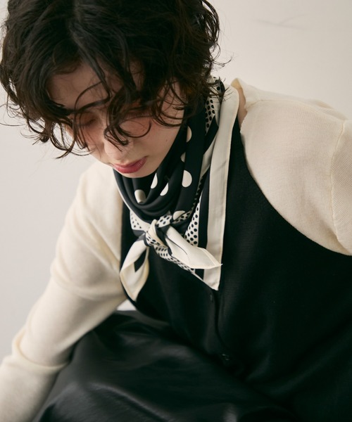 セール】ポルカドットトライアングルスカーフ（ストール/ショール