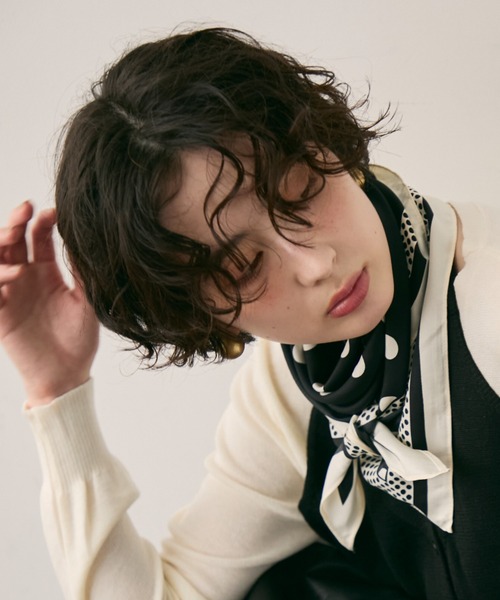 セール】ポルカドットトライアングルスカーフ（ストール/ショール