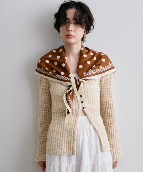 ポルカドットトライアングルスカーフ（ストール/ショール）｜Trish