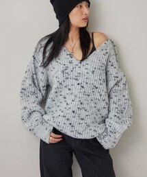 MELANGE SKIPPER HOOD KNIT