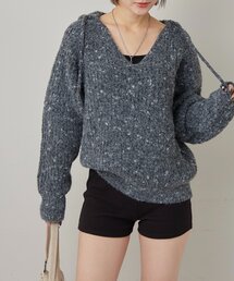 MELANGE SKIPPER HOOD KNIT