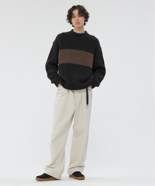 MHL.（エムエイチエル）の「NATURAL SPUN WOOL（ニット/セーター・メンズ・ダークブラウン・LARGE/MEDIUM）」の2枚目の写真