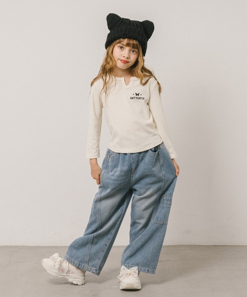 URBAN CHERRY（アーバンチェリー）の「カーブステッチカーゴデニムパンツ（デニムパンツ・キッズ・ブルー・110cm/120cm/140cm/130cm/150cm）」の19枚目の写真