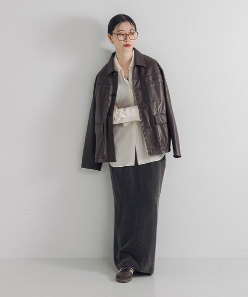 URBAN RESEARCH（アーバンリサーチ）の「レギュラーカラーシルキーシャツ（Tシャツ/カットソー・レディース・オフホワイト/ライトベージュ・FREE）」の20枚目の写真