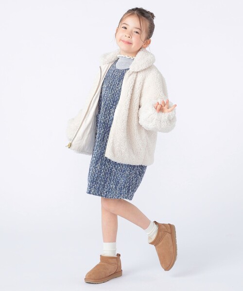 SHIPS(シップス)の「SHIPS KIDS:100~130cm / プードルファー×タフタ リバーシブル ジャケット(その他アウター・キッズ・オフホワイト/ブラウン系・120/110/100/130)」の5枚目の写真