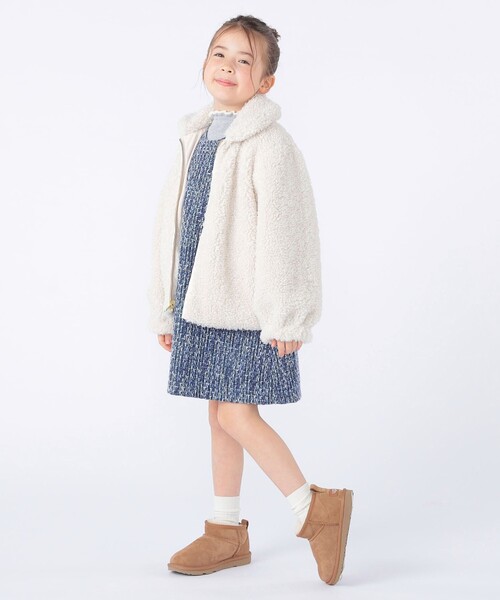 SHIPS(シップス)の「SHIPS KIDS:100~130cm / プードルファー×タフタ リバーシブル ジャケット(その他アウター・キッズ・オフホワイト/ブラウン系・120/110/100/130)」の6枚目の写真