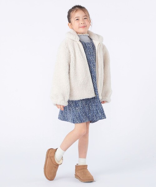 SHIPS(シップス)の「SHIPS KIDS:100~130cm / プードルファー×タフタ リバーシブル ジャケット(その他アウター・キッズ・オフホワイト/ブラウン系・120/110/100/130)」の7枚目の写真