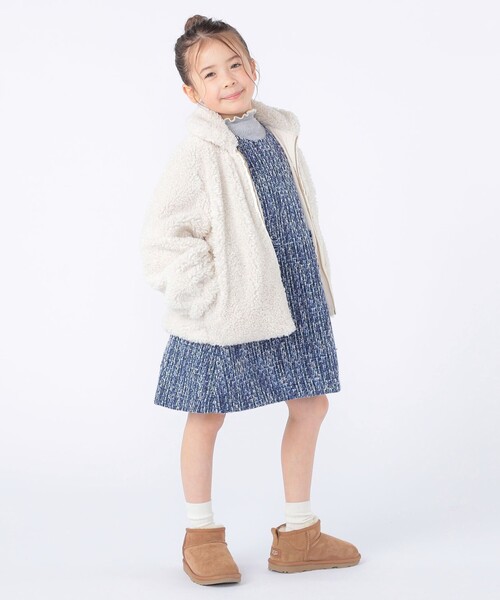 SHIPS(シップス)の「SHIPS KIDS:100~130cm / プードルファー×タフタ リバーシブル ジャケット(その他アウター・キッズ・オフホワイト/ブラウン系・120/110/100/130)」の8枚目の写真