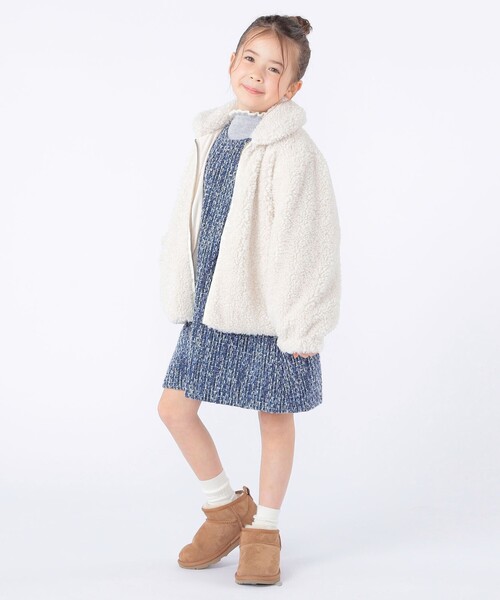 SHIPS(シップス)の「SHIPS KIDS:100~130cm / プードルファー×タフタ リバーシブル ジャケット(その他アウター・キッズ・オフホワイト/ブラウン系・120/110/100/130)」の9枚目の写真