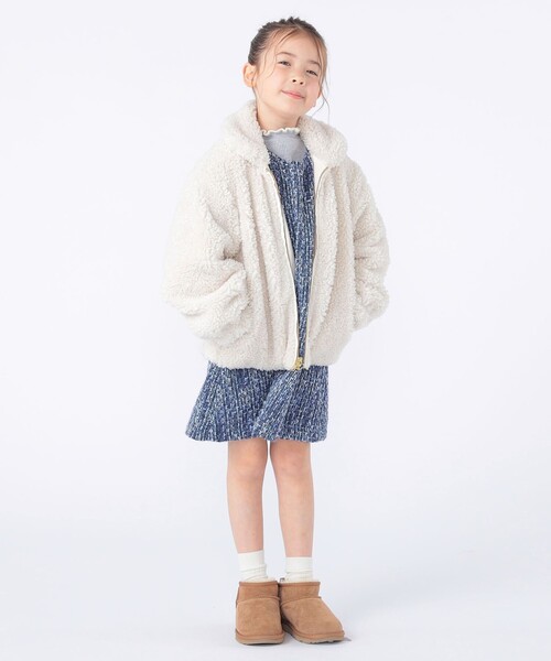SHIPS(シップス)の「SHIPS KIDS:100~130cm / プードルファー×タフタ リバーシブル ジャケット(その他アウター・キッズ・オフホワイト/ブラウン系・120/110/100/130)」の10枚目の写真