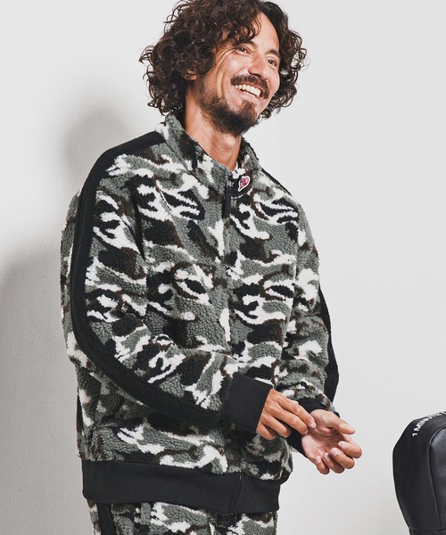 1minute 1second（ワンミニットワンセカンド）の「mj11156-camouflage boa line truck JKT ボアトラックジャケット(1M25F110)（その他アウター・メンズ・ホワイト系その他/カーキ系・XL/L/M/S）」の3枚目の写真