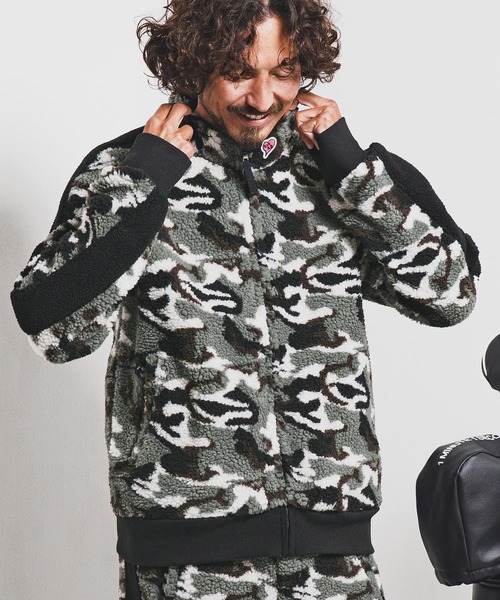 1minute 1second（ワンミニットワンセカンド）の「mj11156-camouflage boa line truck JKT ボアトラックジャケット(1M25F110)（その他アウター・メンズ・ホワイト系その他/カーキ系・XL/L/M/S）」の5枚目の写真