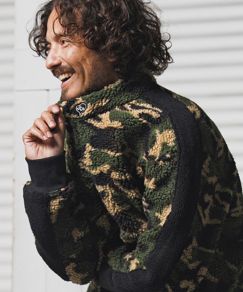 1minute 1second（ワンミニットワンセカンド）の「mj11156-camouflage boa line truck JKT ボアトラックジャケット(1M25F110)（その他アウター・メンズ・ホワイト系その他/カーキ系・XL/L/M/S）」の6枚目の写真