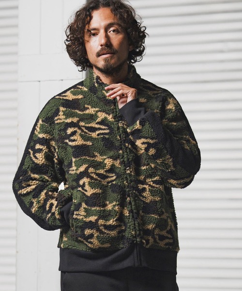 1minute 1second（ワンミニットワンセカンド）の「mj11156-camouflage boa line truck JKT ボアトラックジャケット(1M25F110)（その他アウター・メンズ・ホワイト系その他/カーキ系・XL/L/M/S）」の10枚目の写真