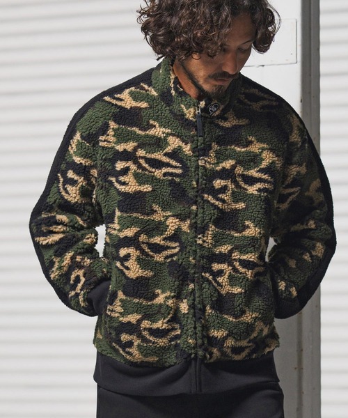 1minute 1second（ワンミニットワンセカンド）の「mj11156-camouflage boa line truck JKT ボアトラックジャケット(1M25F110)（その他アウター・メンズ・ホワイト系その他/カーキ系・XL/L/M/S）」の11枚目の写真