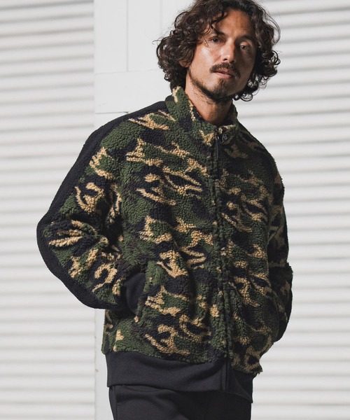 1minute 1second（ワンミニットワンセカンド）の「mj11156-camouflage boa line truck JKT ボアトラックジャケット(1M25F110)（その他アウター・メンズ・ホワイト系その他/カーキ系・XL/L/M/S）」の15枚目の写真
