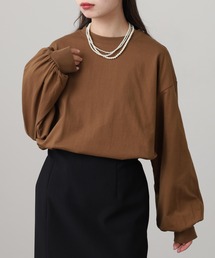 袖ボリューム長袖Tシャツ