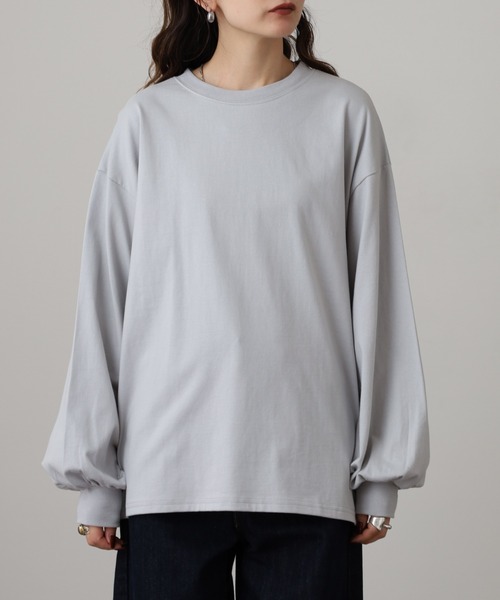 OMNES(オムネス)の「袖ボリューム長袖Tシャツ(Tシャツ/カットソー・レディース・グレー/ホワイト・FREE)」の11枚目の写真