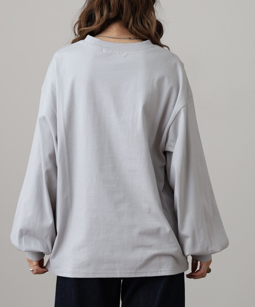 OMNES(オムネス)の「袖ボリューム長袖Tシャツ(Tシャツ/カットソー・レディース・グレー/ホワイト・FREE)」の13枚目の写真