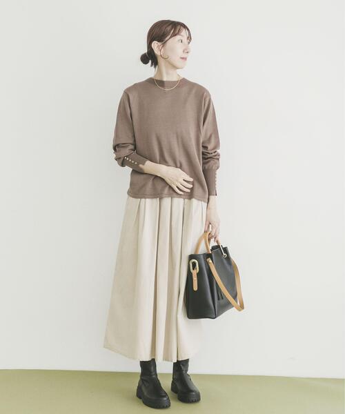 ITEMS URBANRESEARCH（アイテムズ アーバンリサーチ）の「Souplement Croduroy Skirt（スカート・レディース・ブラック/ホワイト系その他/ブラウン・FREE）」の19枚目の写真