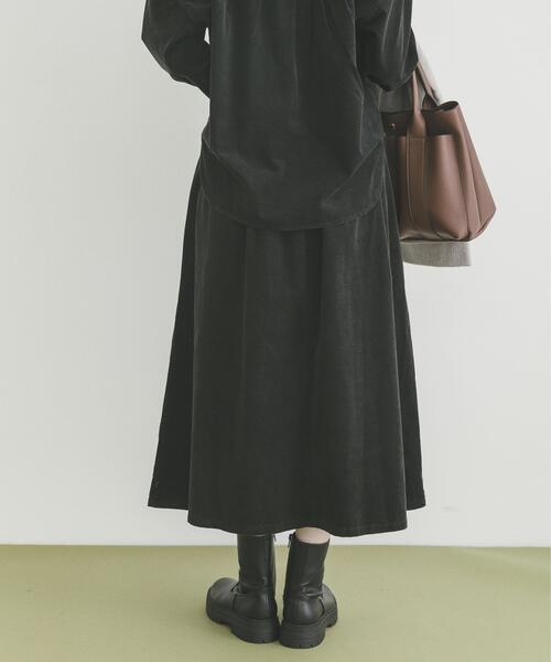 ITEMS URBANRESEARCH（アイテムズ アーバンリサーチ）の「Souplement Croduroy Skirt（スカート・レディース・ブラック/ホワイト系その他/ブラウン・FREE）」の10枚目の写真