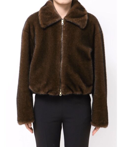 エレンディーク　Vネックレザーファーブルゾン Vネックレザーファーブルゾン エレンディーク Vネックレザーファーブルゾン Vネックレザーファー