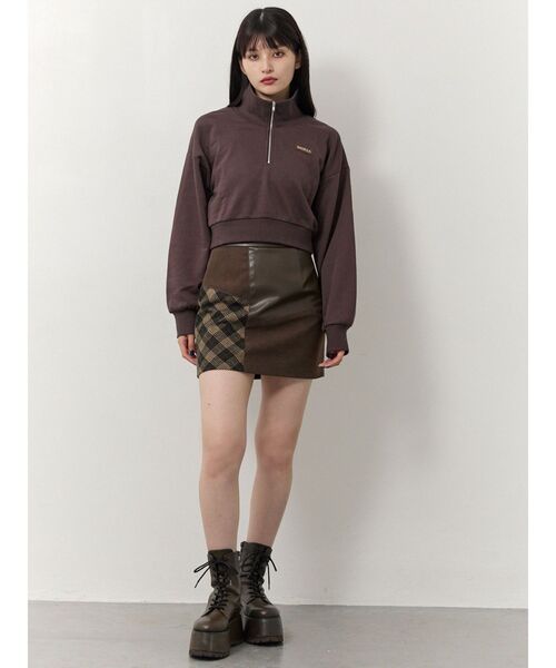 MURUA（ムルーア）の「シャツレイヤードハーフジップスウェット（スウェット・レディース・グレー/ネイビー/ブラウン・FREE）」の15枚目の写真