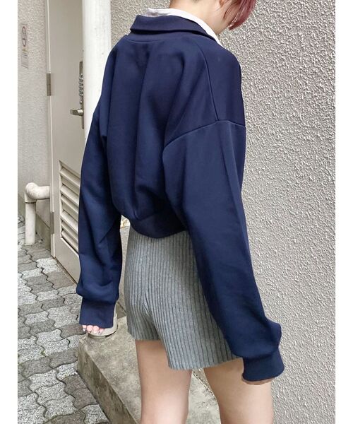 MURUA（ムルーア）の「シャツレイヤードハーフジップスウェット（スウェット・レディース・グレー/ネイビー/ブラウン・FREE）」の18枚目の写真