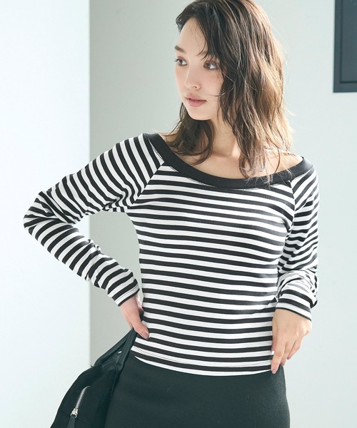 coca(coca)(コカ)の「スムースラグランオフショルダートップス(Tシャツ/カットソー・レディース・ホワイト/ピンク/ブラック/その他1・L/XL/S/M)」の20枚目の写真