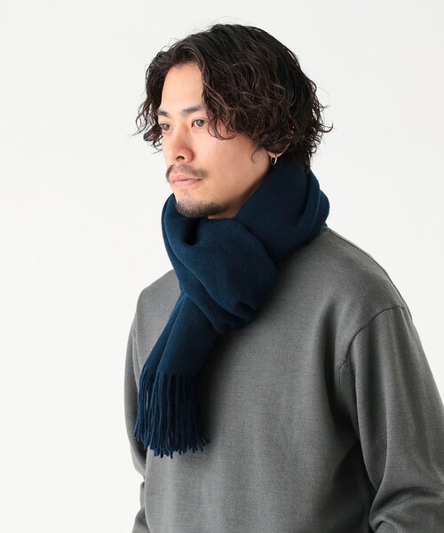 B:MING by BEAMS（ビーミングバイビームス）の「ウール カシミヤ マフラー 25FW（60cm）（ユニセックス）（マフラー・メンズ・ブラック/その他/グレー/ネイビー/その他1/ブラウン・ONE SIZE）」の7枚目の写真